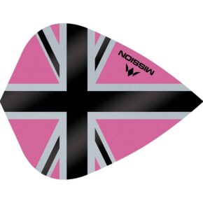 Misaladejuegos Plumas Mission Darts Kite Alliance-X Union Jack Negro Rosa F3117 - Imagen 2
