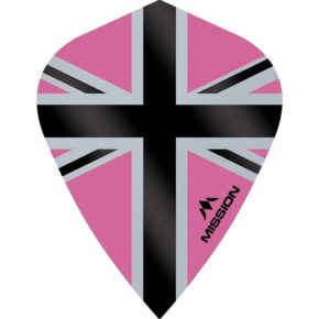 Misaladejuegos Plumas Mission Darts Kite Alliance-X Union Jack Negro Rosa F3117