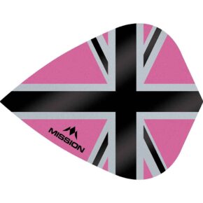 Misaladejuegos Plumas Mission Darts Kite Alliance-X Union Jack Negro Rosa F3117 - Imagen 3