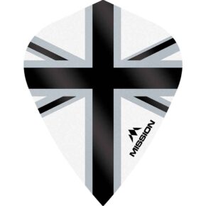 Misaladejuegos Plumas Mission Darts Kite Alliance-X Union Jack Negro Blanco F3118