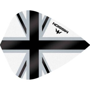 Misaladejuegos Plumas Mission Darts Kite Alliance-X Union Jack Negro Blanco F3118 - Imagen 3