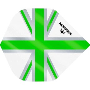 Misaladejuegos Plumas Mission Darts No2 Std Alliance Union Jack White Verde F3128 - Imagen 2