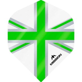 Misaladejuegos Plumas Mission Darts No2 Std Alliance Union Jack White Verde F3128