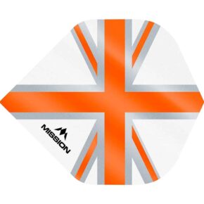 Misaladejuegos Plumas Mission Darts No2 Std Alliance Union Jack Blanco Naranja F3129 - Imagen 2