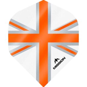 Misaladejuegos Plumas Mission Darts No2 Std Alliance Union Jack Blanco Naranja F3129