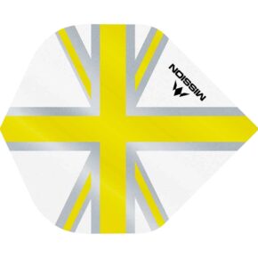 Misaladejuegos Plumas Mission Darts No2 Std Alliance Union Jack Blanco Amarillo F3130 - Imagen 2