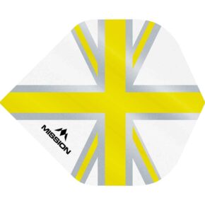 Misaladejuegos Plumas Mission Darts No2 Std Alliance Union Jack Blanco Amarillo F3130 - Imagen 3