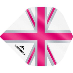 Misaladejuegos Plumas Mission Darts No2 Std Alliance Union Jack Blanco Rosa F3131 - Imagen 2