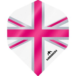 Misaladejuegos Plumas Mission Darts No2 Std Alliance Union Jack Blanco Rosa F3131