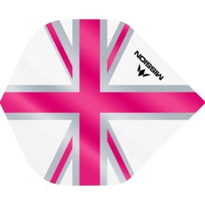 Misaladejuegos Plumas Mission Darts No2 Std Alliance Union Jack Blanco Rosa F3131 - Imagen 3