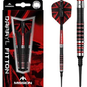 Misaladejuegos Dardos Mission Darryl Fitton The Dazzler Rojo Negro Electro 95% 18g  D1631 - Imagen 3