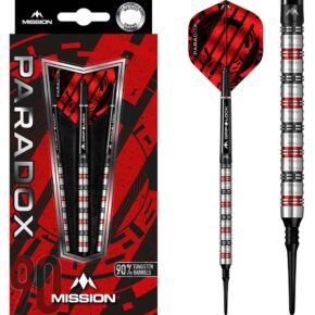 Misaladejuegos Dardos Mission Paradox M1 Straight Negro Rojo 90% 21g D9638 - Imagen 3