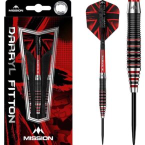 Misaladejuegos Dardos Mission Darryl Fitton Negro Rojo Electrico 95% 22g D1628 - Imagen 3