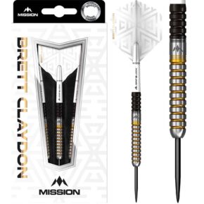 Misaladejuegos Dardos Brett Claydon Mission Negro Dorado 22g 90% D0861 - Imagen 3