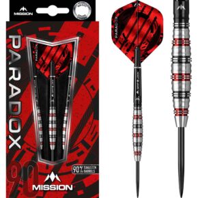 Misaladejuegos Dardos Mission Paradox M2 Curved Negro Rojo Electro 90% 22g D1566 - Imagen 3