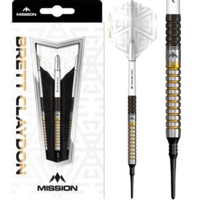 Misaladejuegos Dardos Mission Brett Claydon Negro Dorado 90% 21g D0863 - Imagen 3