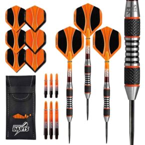 Misaladejuegos Dardos Perfect Darts Solarfox 4 Knurled Negro Naranja 90% 26g D3554