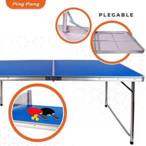 Misaladejuegos Mesa de Ping Pong Plegable 120x60x70 Con Raquetas y Pelotas 4730 - Imagen 3