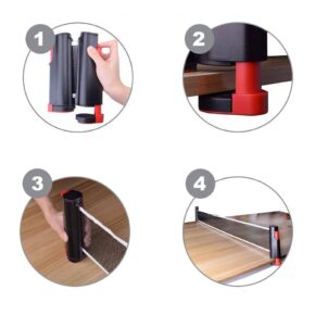 Misaladejuegos Set poste red de ping pong retráctica ajustable Negro/Rojo 2 palas y 3 pelotas 4778 - Imagen 3