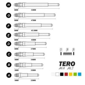 Misaladejuegos Cañas Shaft Cuesoul Tero Flights Aqua E 40mm  AK7 - Imagen 3