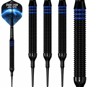 Misaladejuegos Dardos Mission Rocky Josh Rock Negro Azul Brass18g  D1684-MI001413 - Imagen 4