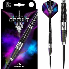 Misaladejuegos Dardos Mission Occult Steel PVD Negro Coral 90% 25gr D1646 - Imagen 2