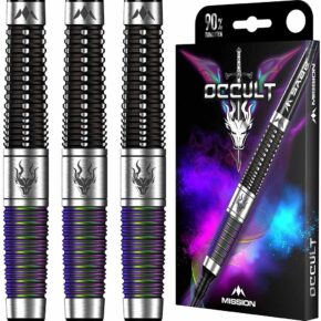 Misaladejuegos Dardos Mission Occult Steel PVD Negro Coral 90% 25gr D1646 - Imagen 3