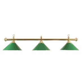 Misaladejuegos Lámpara Billar 3 Tulipas Laton Verde + 3 Bobillas Led Blanco - Imagen 2