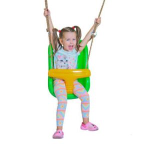 Misaladejuegos Asiento de bebé verde amarillo para columpio MA400306 - Imagen 3