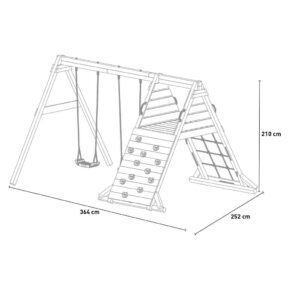Misaladejuegos Columpio de escalada doble de madera Spider King S-02990-P-T-XX-1 - Imagen 2