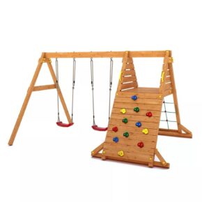 Misaladejuegos Columpio de escalada doble de madera Spider King S-02990-P-T-XX-1