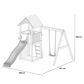 Misaladejuegos Torreta con tobogán columpio jardín trepador parque infantil para niños Carol-2 S-03020-PK-XB-1 - Imagen 2