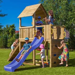 Misaladejuegos Columpio de madera para jardín, parque infantil, torreta, tobogán, columpio Carol-3 S-03005-PK-XB-1 - Imagen 3