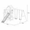 Misaladejuegos Torreta de juegos infantiles Floppi con tobogán, columpio doble y columpio trepador S-03180-PK-XG-1 - Imagen 2