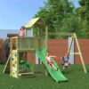 Misaladejuegos Torreta de juegos infantiles Floppi con tobogán, columpio doble y columpio trepador S-03180-PK-XG-1 - Imagen 4