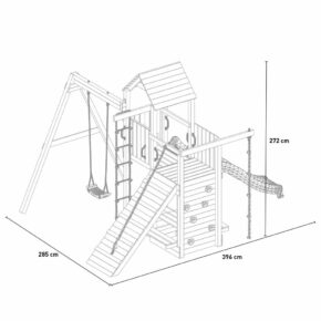 Misaladejuegos Jardín de madera parque infantil tobogán columpio escalada Activer S-03580-P-K-XG-1 - Imagen 2