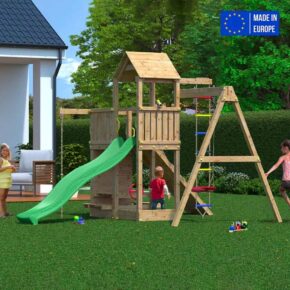 Misaladejuegos Jardín de madera parque infantil tobogán columpio escalada Activer S-03580-P-K-XG-1 - Imagen 3