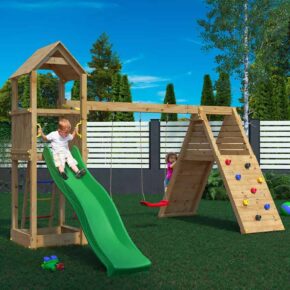 Misaladejuegos Parque infantil Fleppi, columpio doble y tobogán de escalada S-04630-PK-XG-1 - Imagen 6