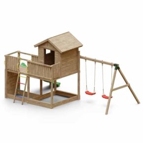 Misaladejuegos Jardín parque infantil casa trepadora tobogán doble columpio Galaxy L S-06930-P-K-XG-1 - Imagen 2