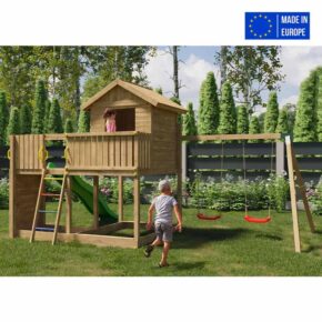 Misaladejuegos Jardín parque infantil casa trepadora tobogán doble columpio Galaxy L S-06930-P-K-XG-1 - Imagen 3