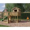 Misaladejuegos Casa de juegos de madera Fungoo Pluto con tobogán, dos columpios, mesa de picnic, columpio y arenero S-08030-P-K-XG-1 - Imagen 5
