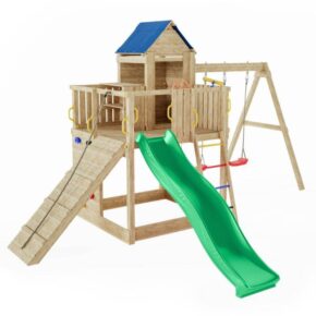 Misaladejuegos Fungoo Treehouse Casita infantil y columpio 3 juegos de jardín de madera S-05130-P-K-XG-1 - Imagen 2