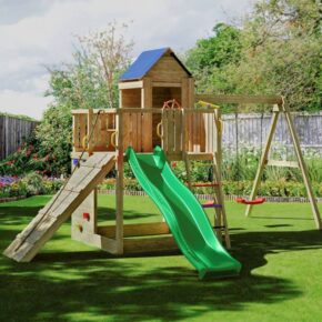 Misaladejuegos Fungoo Treehouse Casita infantil y columpio 3 juegos de jardín de madera S-05130-P-K-XG-1 - Imagen 4