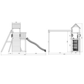 Misaladejuegos Torre con tobogán, columpios, arenero, parque infantil de madera Boomer S-05100-P-K-XG-1 - Imagen 6