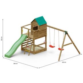 Misaladejuegos Parque infantil jardín tobogán casa columpios arenero Jarcas4 S-05400-P-K-XG-1 - Imagen 2
