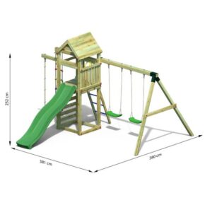 Misaladejuegos Parque infantil jardín cuerda de escalada tobogán columpios Gaia S-04760-P-K-XG-1 - Imagen 2