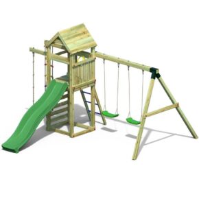 Misaladejuegos Parque infantil jardín cuerda de escalada tobogán columpios Gaia S-04760-P-K-XG-1