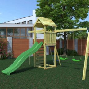 Misaladejuegos Parque infantil jardín cuerda de escalada tobogán columpios Gaia S-04760-P-K-XG-1 - Imagen 3