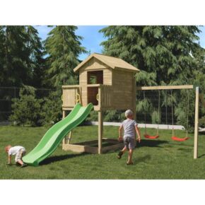 Misaladejuegos Casa GALAXY S con tobogán, juegos de jardín de madera S-06970-P-K-XG-1 - Imagen 4