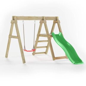 Misaladejuegos Parque infantil de madera con tobogán y columpio en forma de seta ligera BAXY S-08320-P-K-XG-1 - Imagen 2